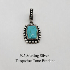 925 Sterling Silver Southwestern Style Turquoise-Color Pendant